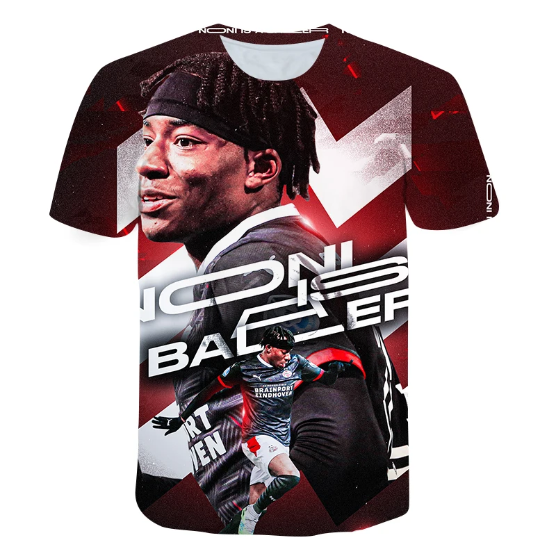 

Summer New Boy Football Shirt 3D Pattern Round Neck Short-sleeved Children T-shirt Campus Clothes Child Casual t shirt girl Top