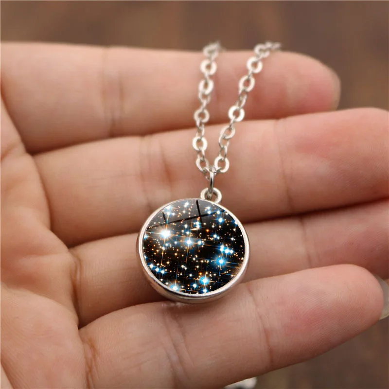 Женское винтажное двухстороннее ожерелье с подвеской в виде звезды облака