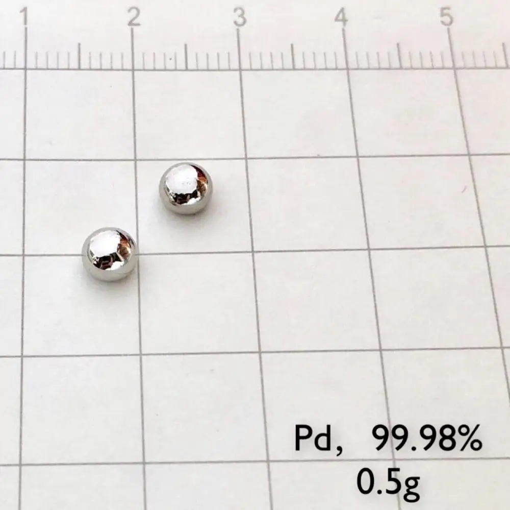 

Palladium High Purity Pd Sphere Balls 99.98% 0.5 Gram Mirror Shining Rare metal Research Element Simple Substance Collecting