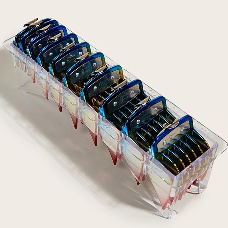 

10 Pcs Hair Clipper Combs Guides Professional Colorful Clipper Attachments R9UD