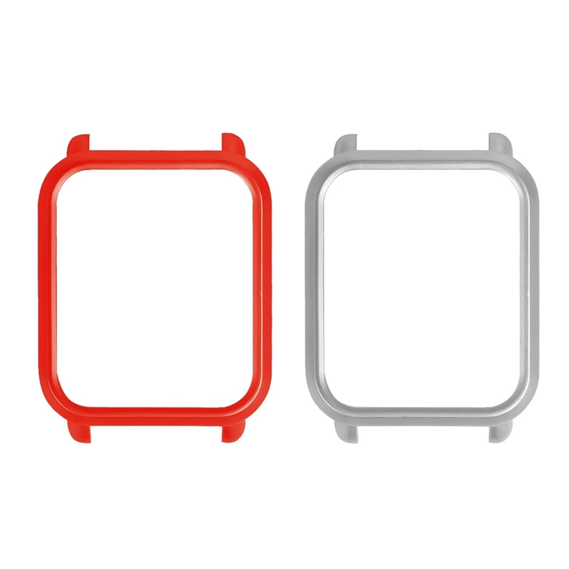2 шт. защитный чехол умных часов тонкая рамка PC для Huami Amazfit Bip Youth Watch красный и