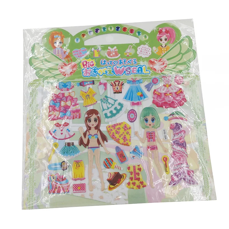 2 шт. милая Одежда для девочек с объемным рисунком наклейки на платье Обучающие