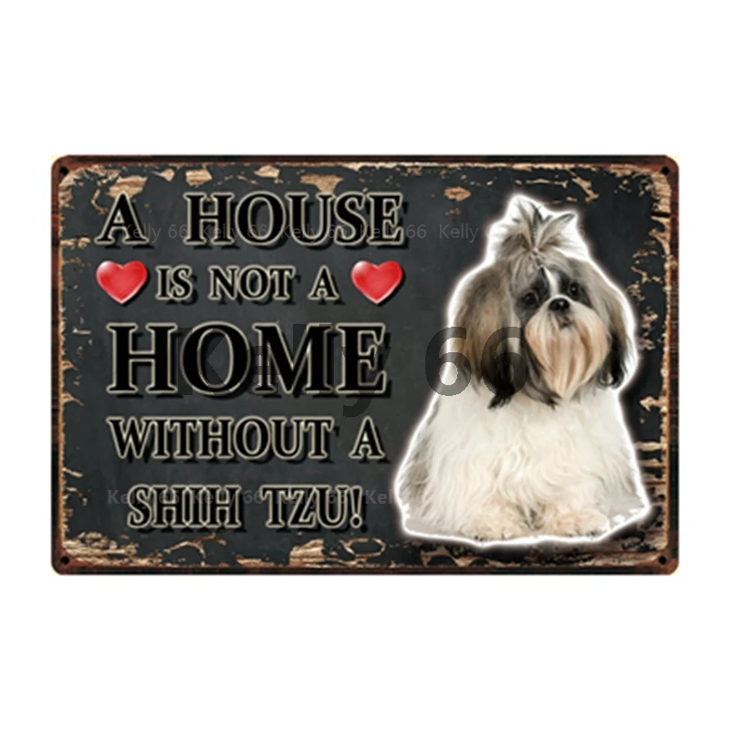 Оловянный постер [Kelly66] с изображением домашних животных собак померанского