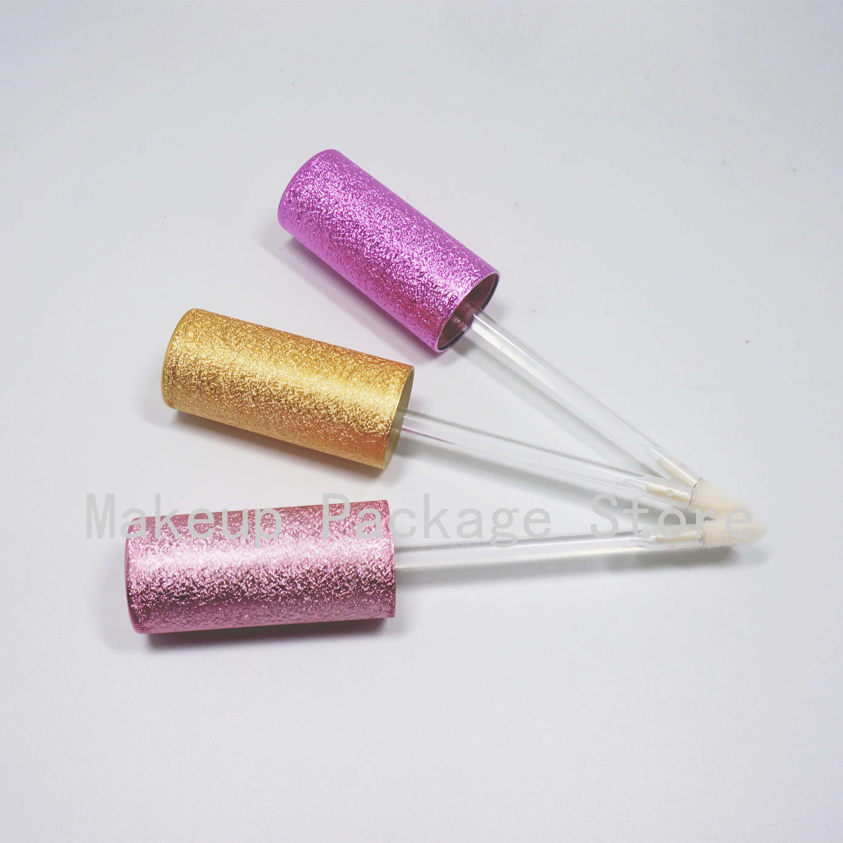 

10/20/30/50/100PC 6ml Empty Lip Gloss Tube Plastic Lipgloss Bottle Container yellow purple Cap Cylinder clear Lip gloss bottle