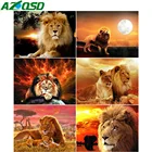 AZQSD 5D DIY Алмазная картина льва закат Ремесленная поделка, алмазная вышивка животные мозаика полный набор рукоделие украшение дома