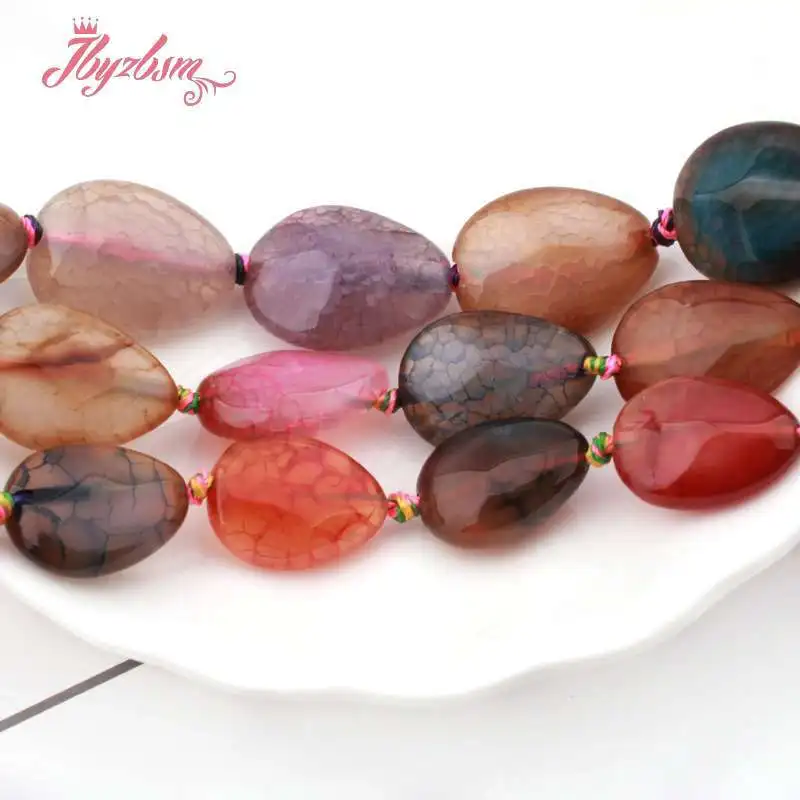 Натуральный разноцветные Агаты трещины граненного незакреплённые бусины 22x3 0/15x20