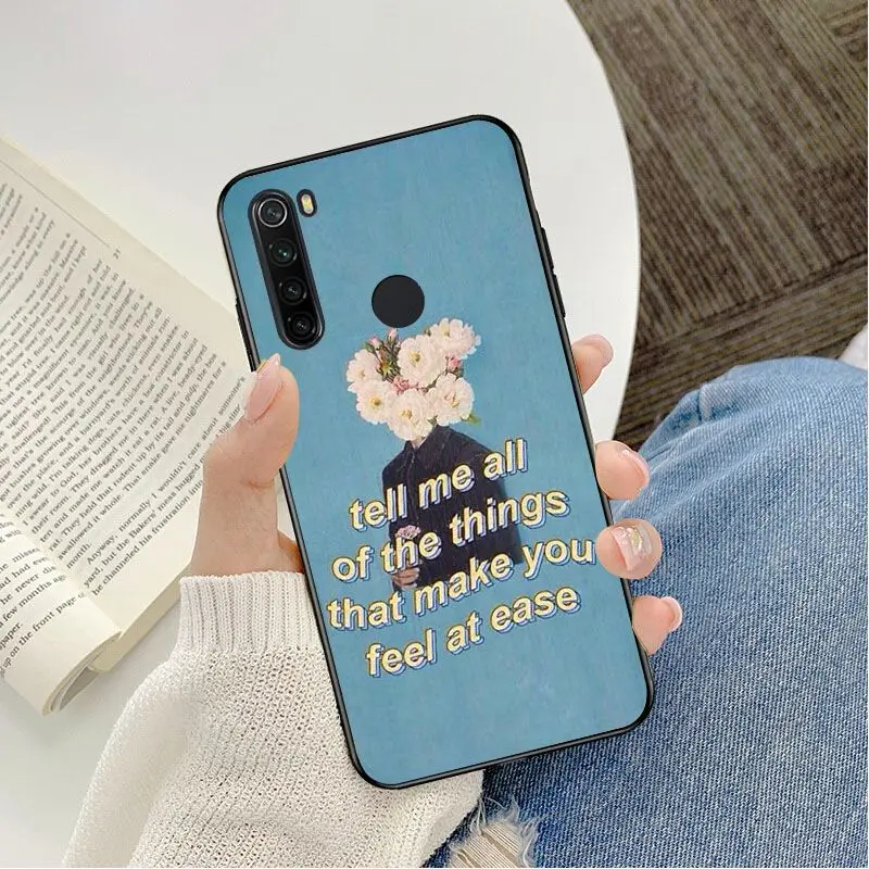 blue Pink Aesthetics songs lyrics Aesthetic Phone Case For Redmi 5 6 5plus 6Pro 6A S2 4X Redmi 7 7A Cover case Mobile Cover