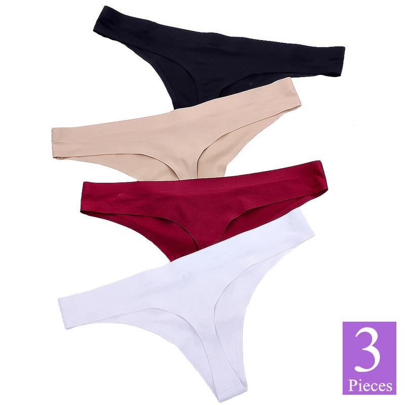 Бесшовные женские стринги из вискозы 3 шт./компл. G-стринги большого размера брифы