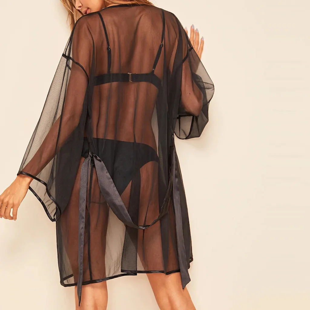 Женское сексуальное кружевное белье ночное пижамы женский халат одежда для сна