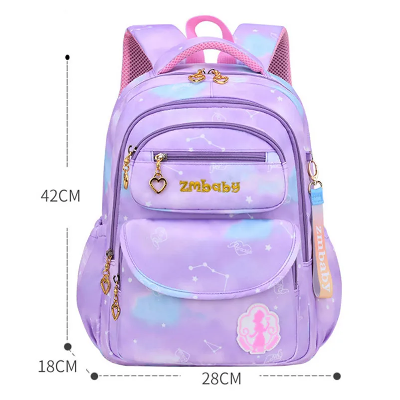 Милые школьные портфели OKKID для девочек фиолетовые рюкзаки начальной школы детей