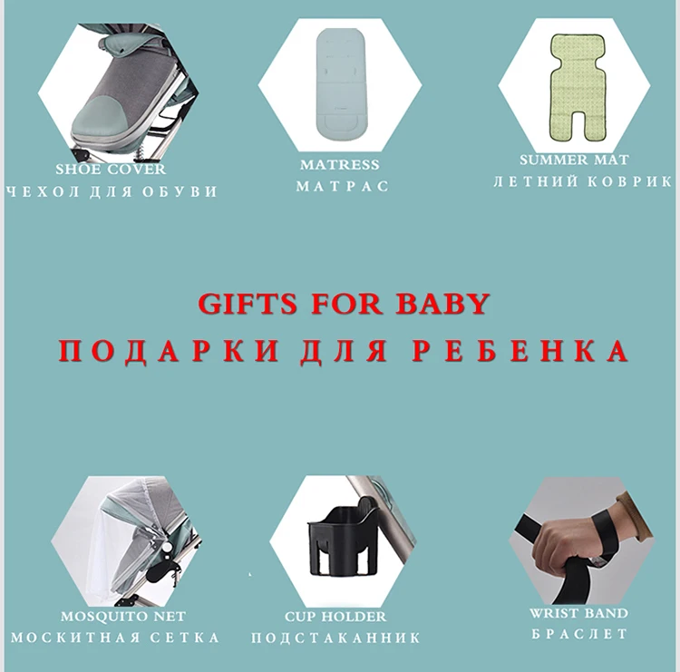 3 в 1 многофункциональная детская коляска, складная коляска с высоким пейзажем, золотисто-красная детская коляска, коляска для новорожденных, помощник матери