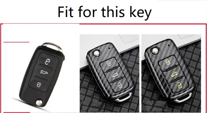 Глянцевый чехол из углеродного волокна и АБС для автомобильных ключей Volkswagen Golf