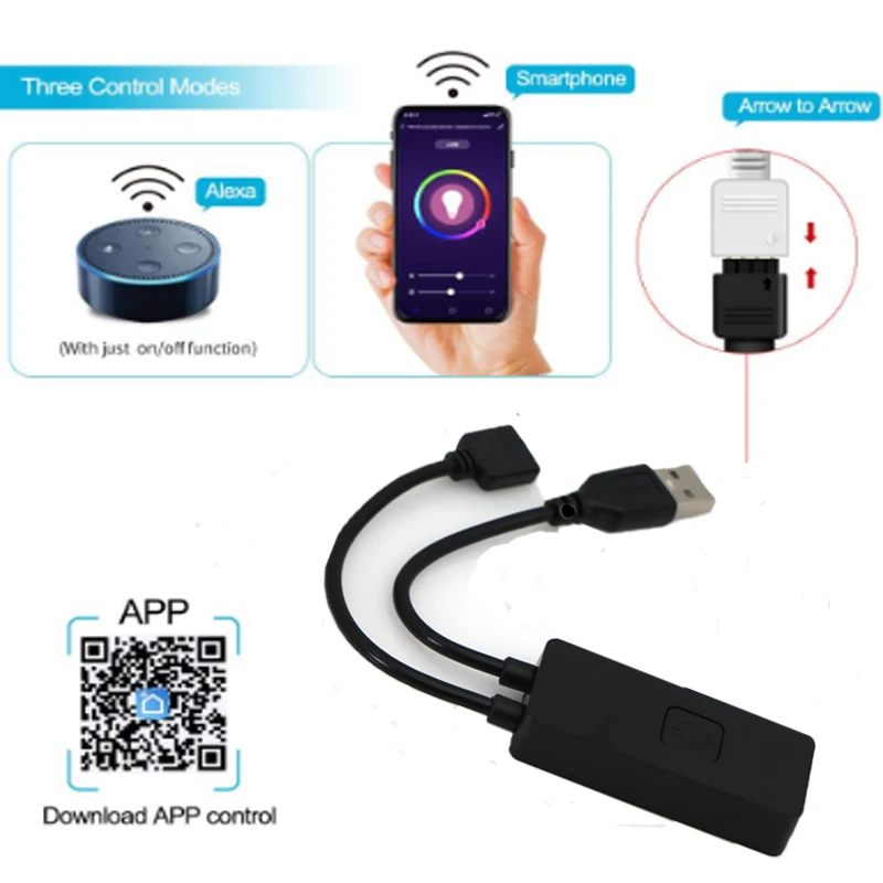 Tuya Wi Fi приложение smart мини светодиодный контроллер USB DC 5v 6A подходит для 2835 3528 5050