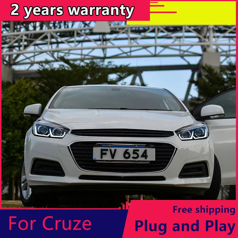 

KOWELL Car Styling For Chevrolet Cruze Headlights 2015-2016 LED Headlight DRL Q5 Bi Xenon Lens High Low Beam Parking
