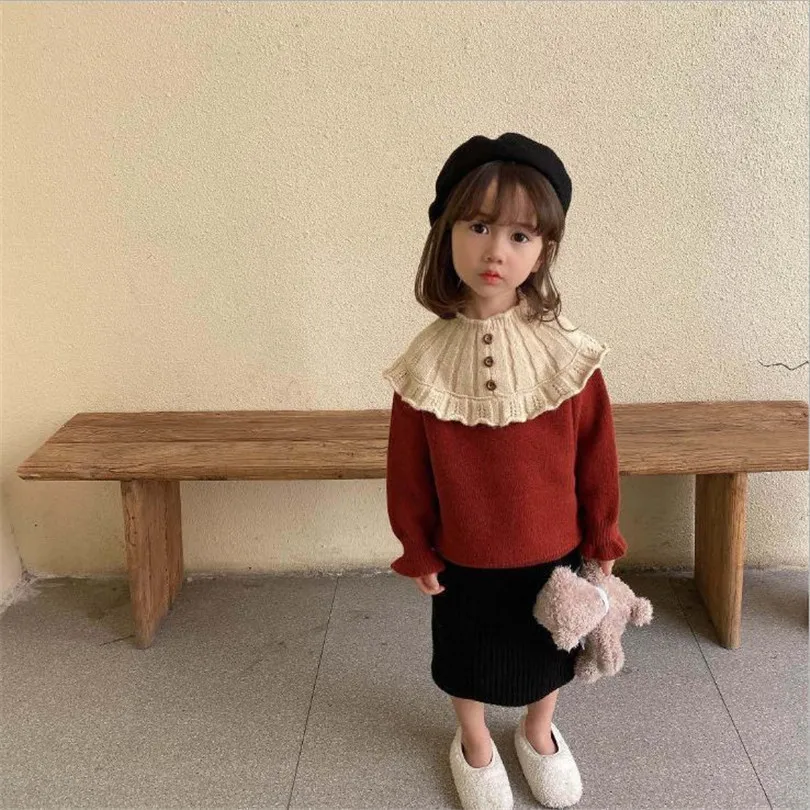 

Children Sweaters For Girl Autumn Winter Baby Girls Pullover Sweater Cotton Turtleneck Knit Toddler Sweater Tops Girls Knitwear