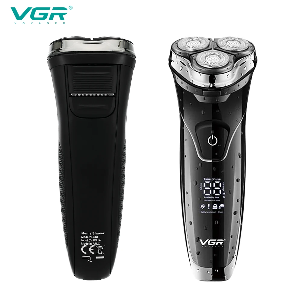 VGR Electric Shaver For Men Triple Blade Electric Razor Waterproof Beard Trimmer Beard Cutting Machine Digital Display V-318 enlarge