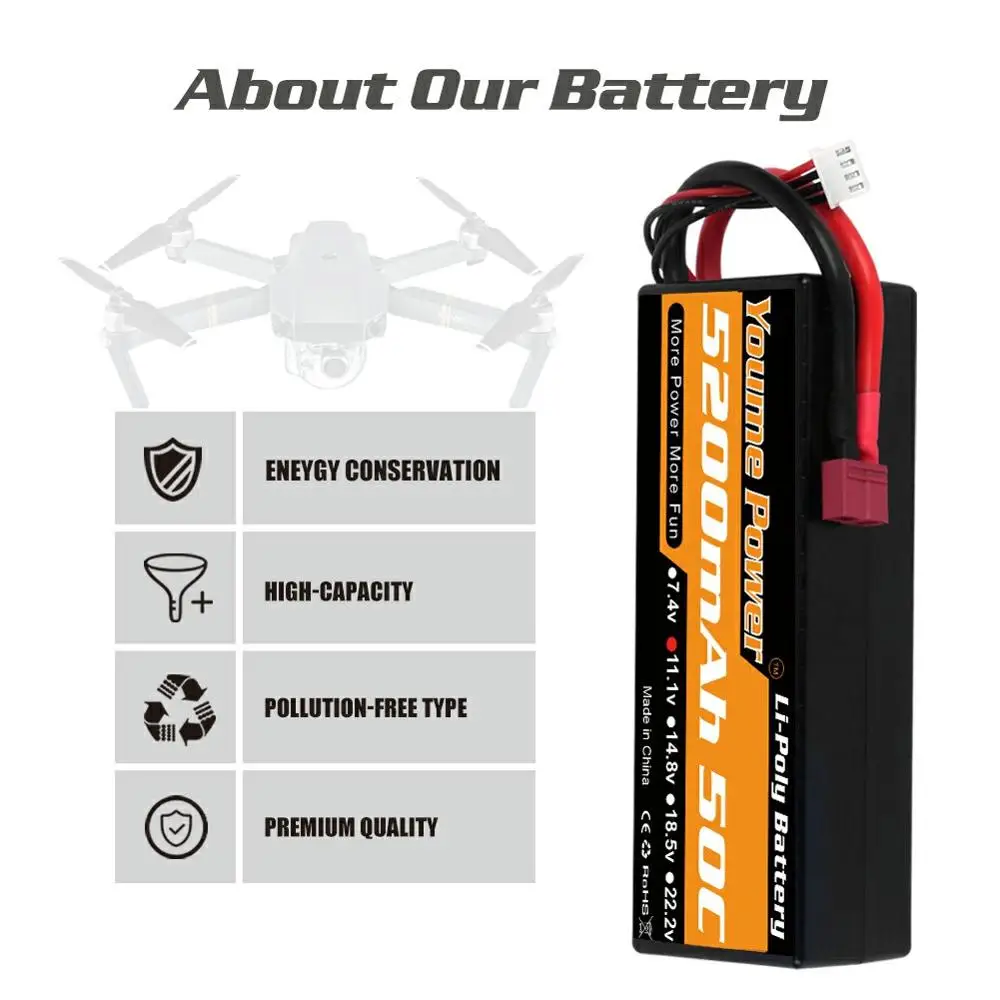 2 шт youme 111 v 5200mah 3s lipo battery xt60 deans t ec3 hard чехол для trx 18 вн