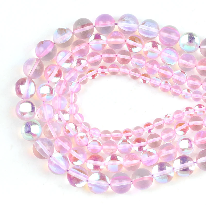 

Круглый светильник розовая вспышка с украшением в виде кристаллов стекло лунного камня из желтого золота с блестками свободные бусины 15''6/8/...