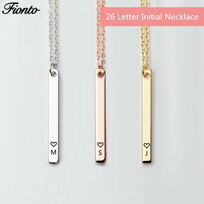 FIONTO Мода Любовь первоначальное ожерелье женщины серебро золото розовое