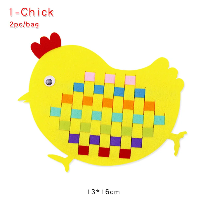 1-Chick 2 шт. обучение в детском саду DIY пазл детские игрушки мультфильм нетканое плетение игрушки учебные материалы ручной работы художественные Классические игрушки - Цвет: 1-Chick