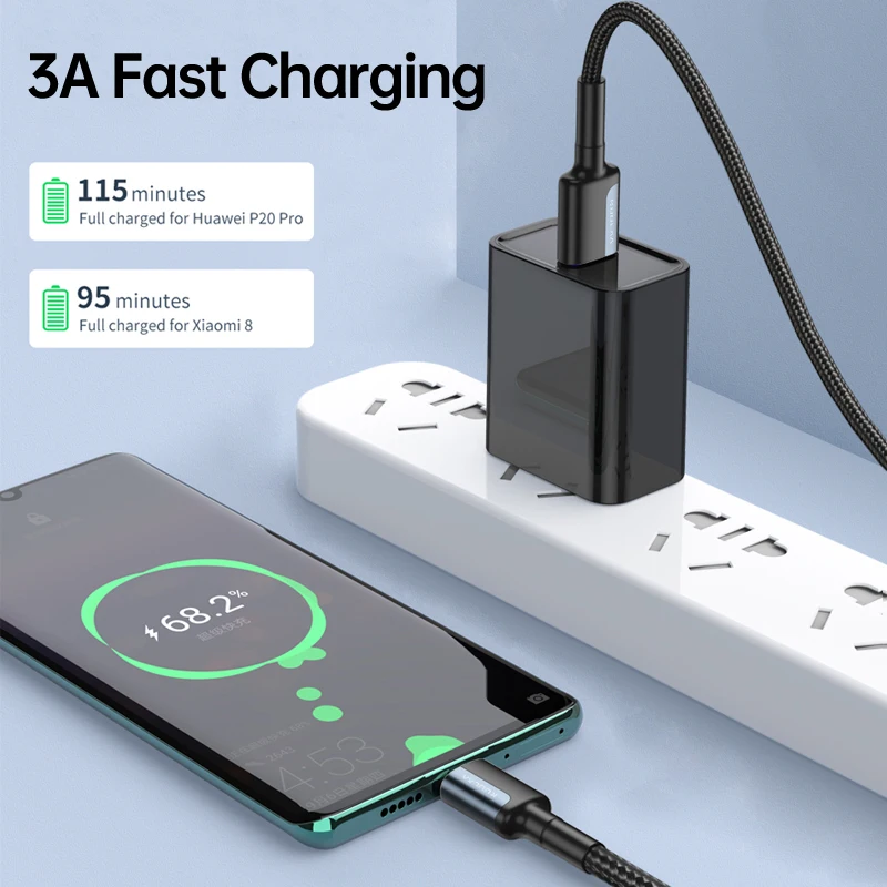 Кабель KUULAA USB Type-C для Samsung S10 S9 3A быстрая зарядка кабель передачи данных Xiaomi Mi 10t Pro