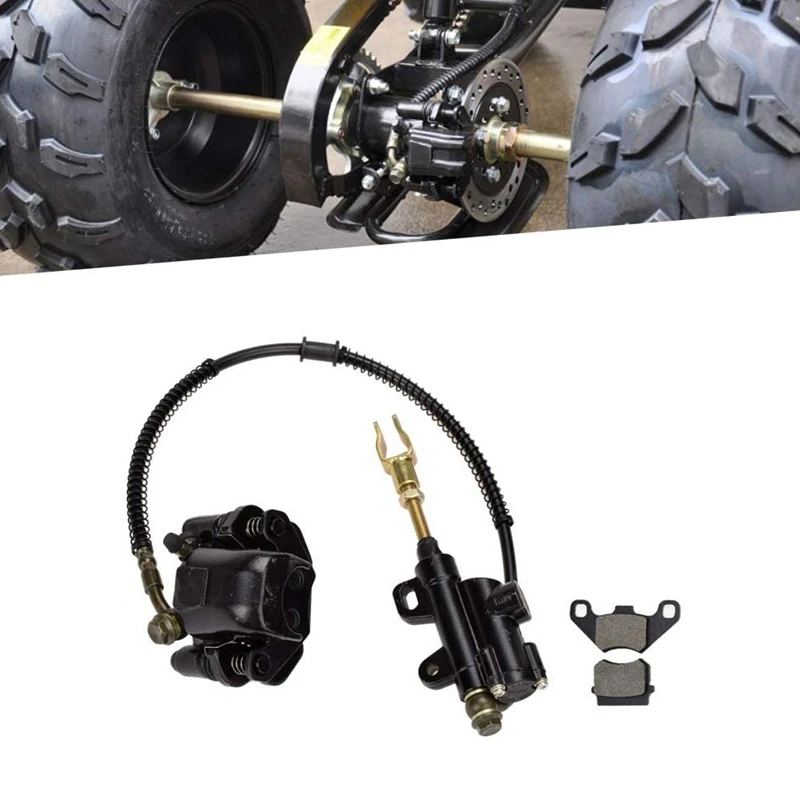 

Rear Brake Master Cylinder Caliper Assembly with Replaced Disc Brake Pad for 50Cc 70Cc 90Cc 110Cc 125Cc ATV Taotao