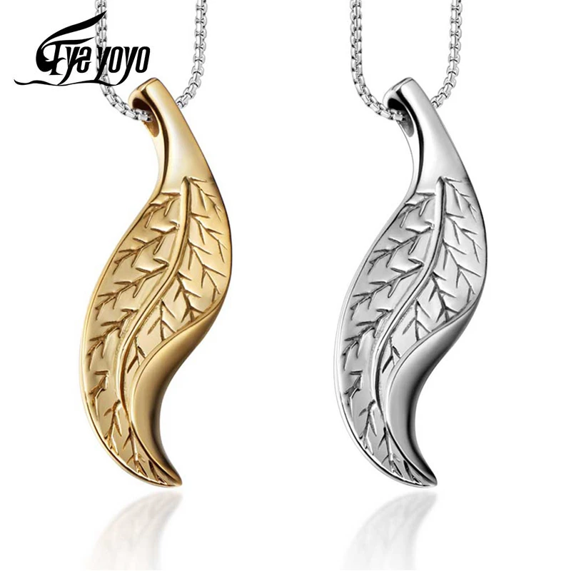 EyeYoYo ювелирные изделия золотой лист титановая сталь кулон Трендовое панк
