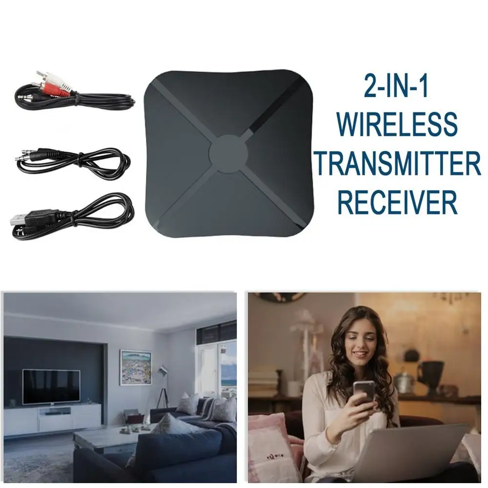 2 In 1 Bluetooth 4.2 Wireless Receiver and Transmitter Audio Adapter With 3.5 MM AUX Cable For TV Earphone for PC | Электроника