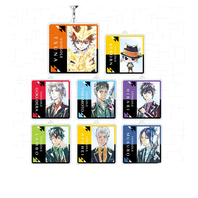 Аниме HITMAN REBORN! Акриловый квадратный подвесной брелок-игрушка Хибари Кёя, Гокудера Хаято, Савада Цунайоши, Ямамото Такеши. Подарок на.