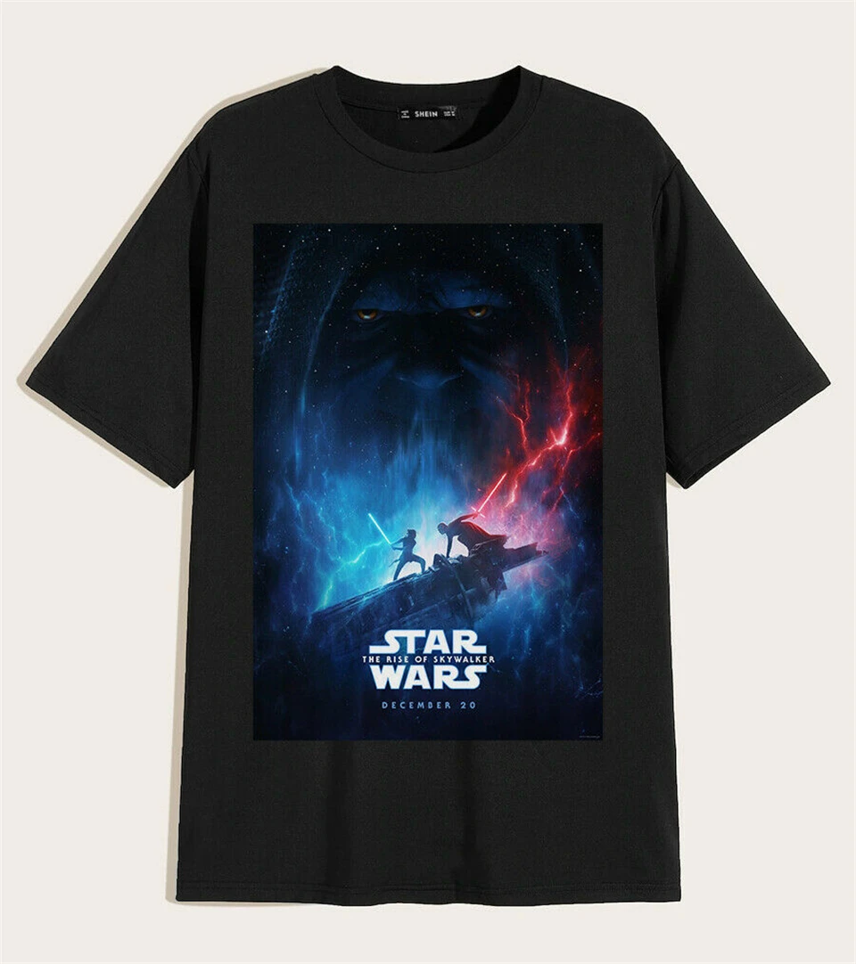 Звездные войны The Rise Of Skywalker черная футболка подарок для мужчин женщин на заказ