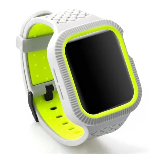gray green Плетеный чехол+ ремешок для apple watch band pulseira apple watch 5 4 band 44 мм/40 мм iwatch band series 5 4 correa браслет ремень - Цвет ремешка: gray green