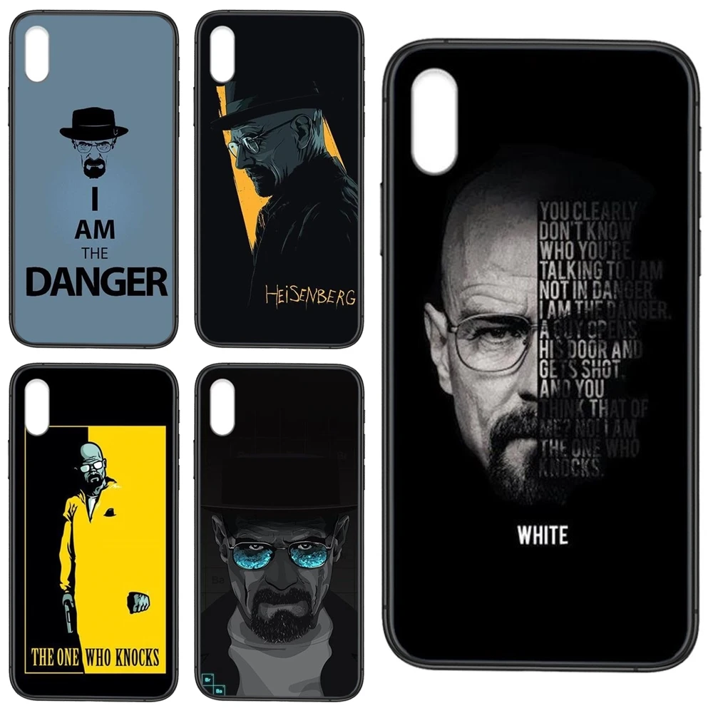 Черный корпус Роскошный чехол 3D химия разрыва Heisenberg задняя крышка для Huawei P50 P40 P30