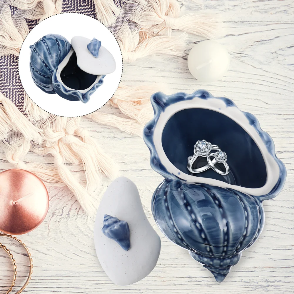 

1 Pc Conch Shape Jewelry Box Practical Coffee Container Trendy Storage Case