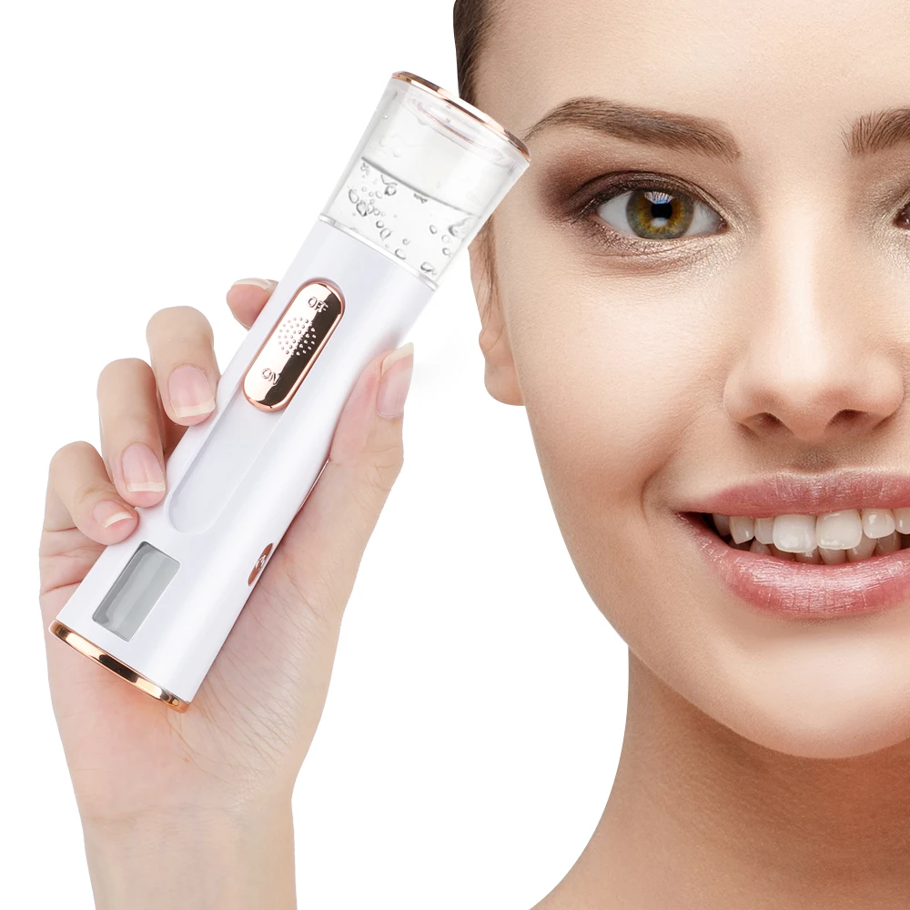 

Double Spray-head Nano Mist Sprayer Handheld Spray Beauty Instrument Portable Facial Steamer With Skin Test LED Display