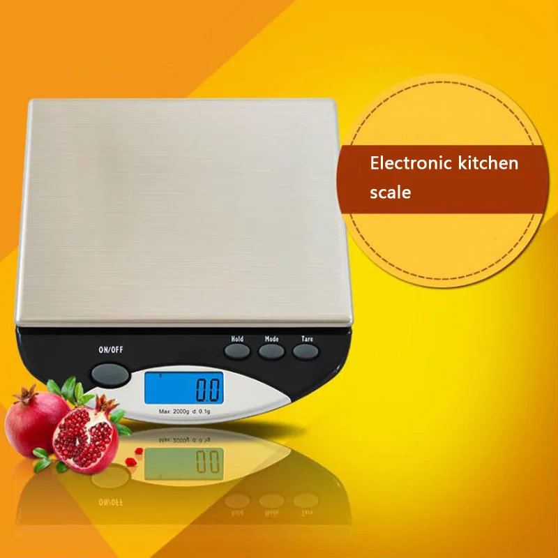 Портативные электронные весы 2 кг водонепроницаемые с голубой подсветкой