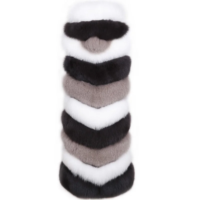 

SHZQ Natural Fur Gilet Hooded Women Real Fur Gilet Ladies Fox Fur Vest