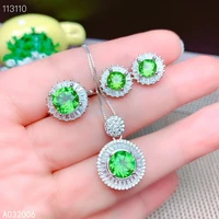kjjeaxcmy fine jewelry 925 sterling silver natural peridot earrings ring pendant popular ladies suit support testing
