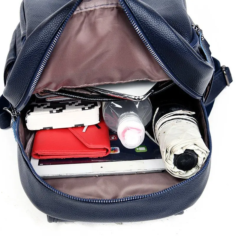 

2020 Women Leather Backpacks High Quality Female Vintage Backpack For Girls School Bag Travel Bagpack Ladies Sac A Dos Back main