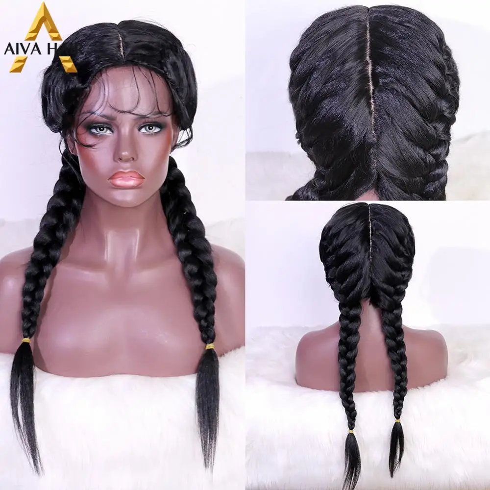 Парик Aiva для чернокожих женщин термостойкий синтетический полностью машинная
