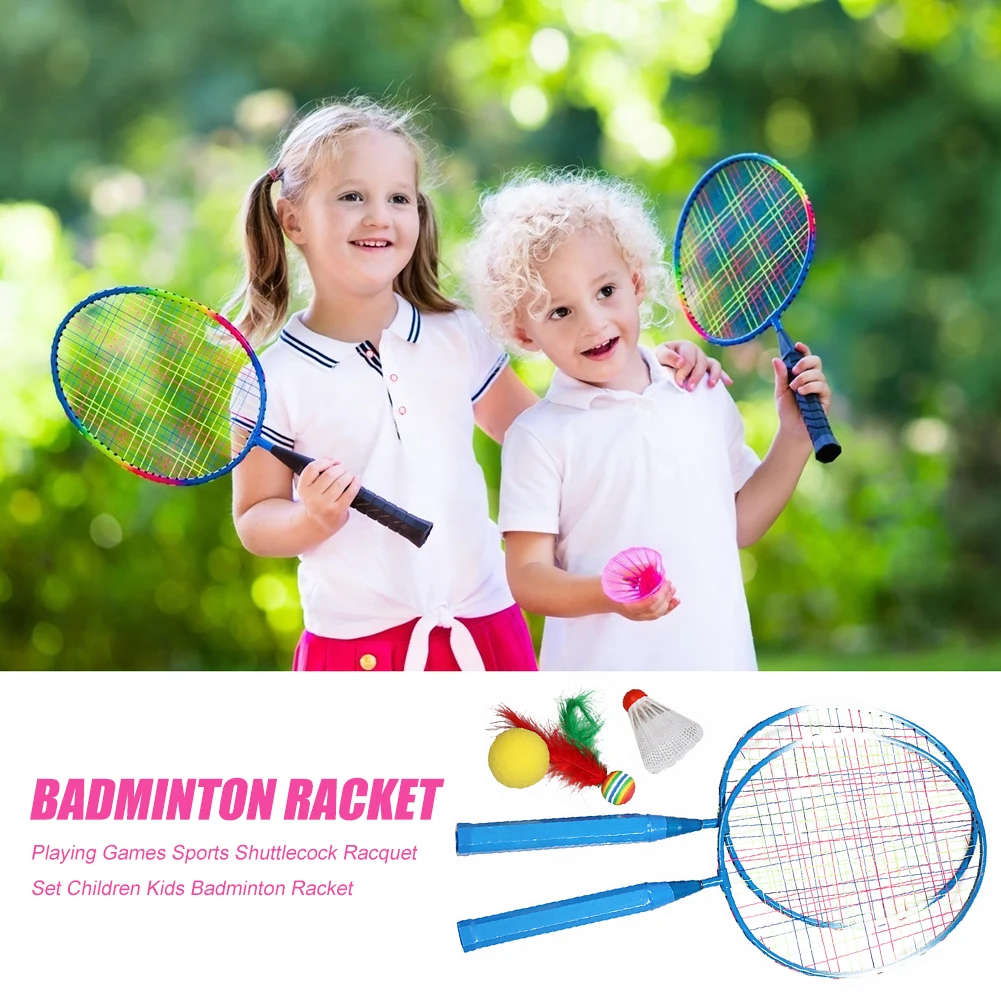 

Shuttlecock Racquet Playing Games Badminton Racket Professional Badminton Rackets Set Children Kids Sport Equipment