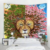 lion illustration decorative tapestry animal decorative tapestry mandala bohemian hippie wall hanging tapestry bedroom living ro