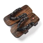 Япония Стиль сандалии гэта с рисунком из аниме; Туфли для костюмированных вечеринок костюм самурая японский Стиль; Сандалии на плоской подошве; Обувь на деревянной подошве; Клоги; Женские шлепанцы из дерева