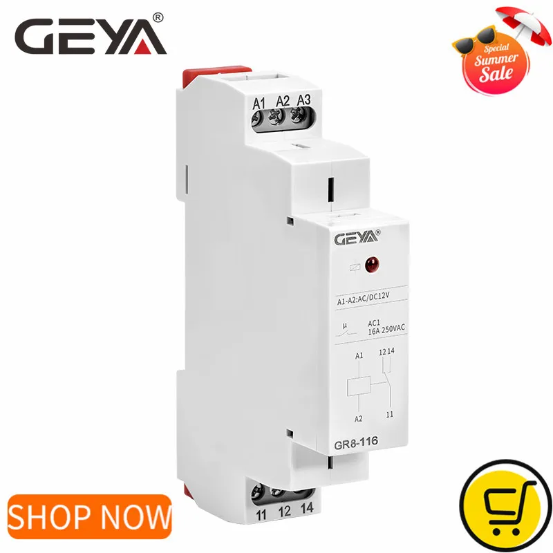GEYA GR8 AC230V DC24V промежуточное реле вспомогательное 8A 16A SPDT электронный релейный