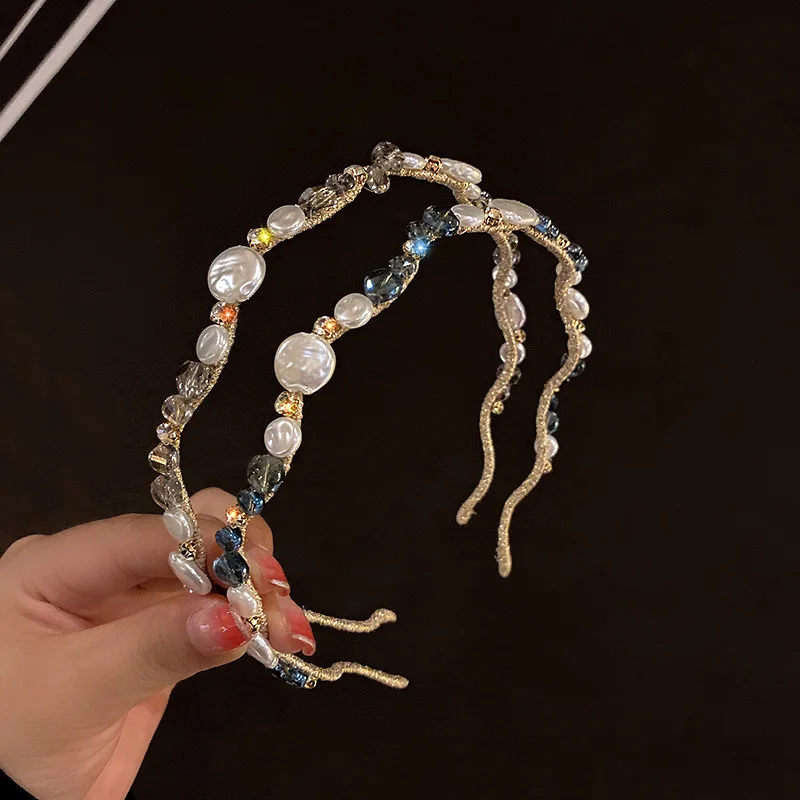 Роскошная блестящая повязка для волос в стиле барокко с полностью хрустальными