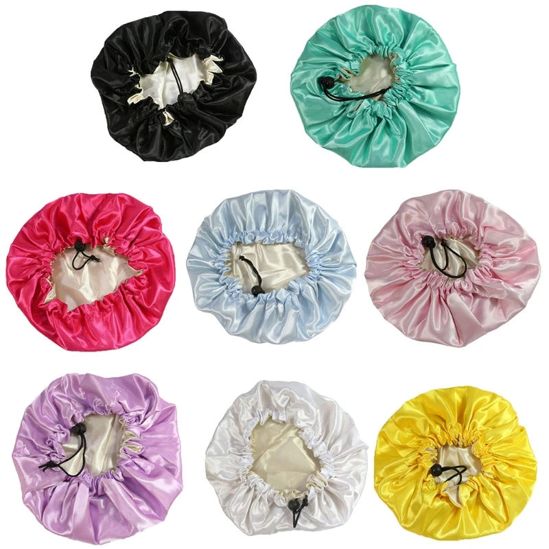 

Двухслойный Регулируемый Шелковый Мягкий головной убор на шнурке для сна для подростков и малышей