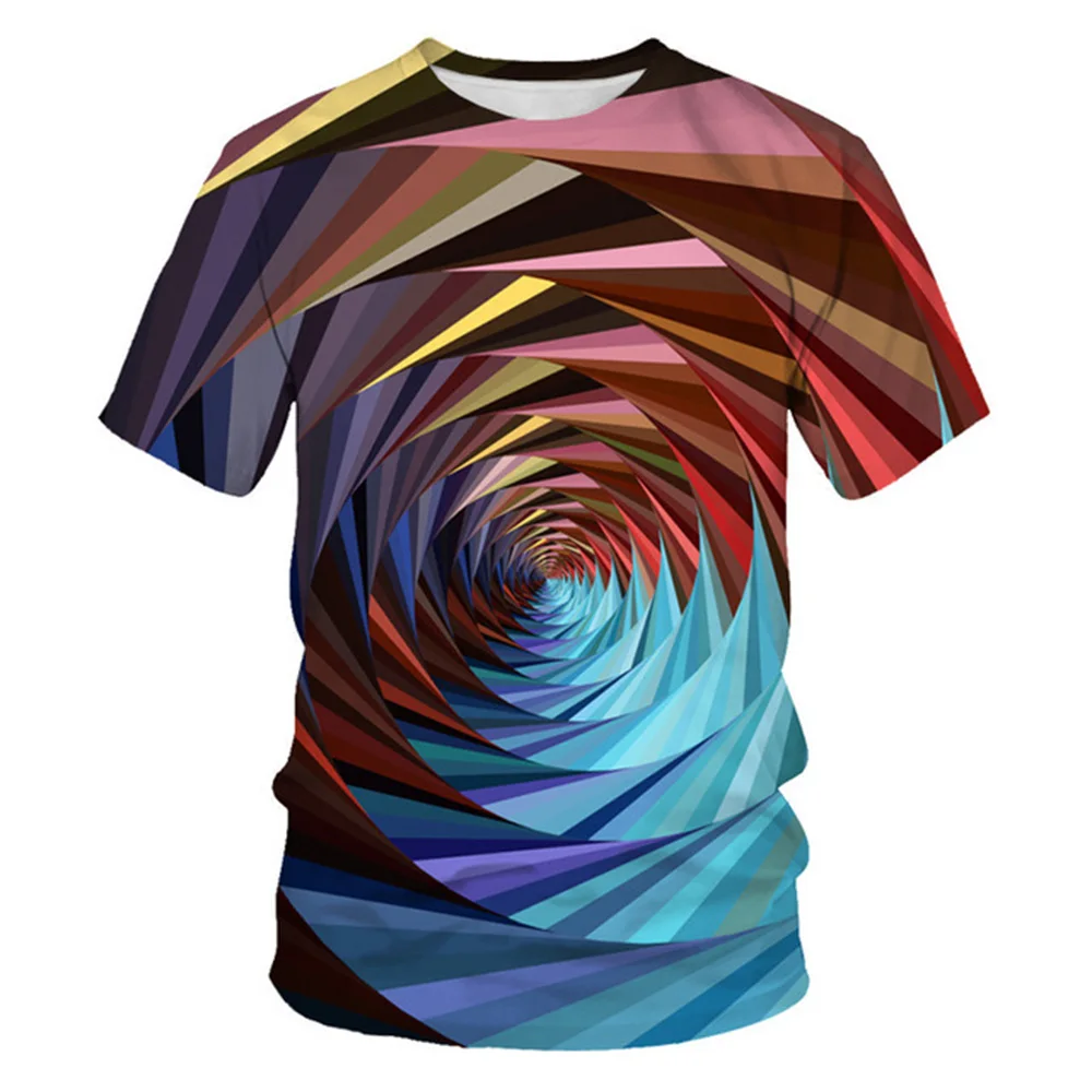 Футболка мужская с 3D принтом повседневная тенниска возможностью вращения 3d линз