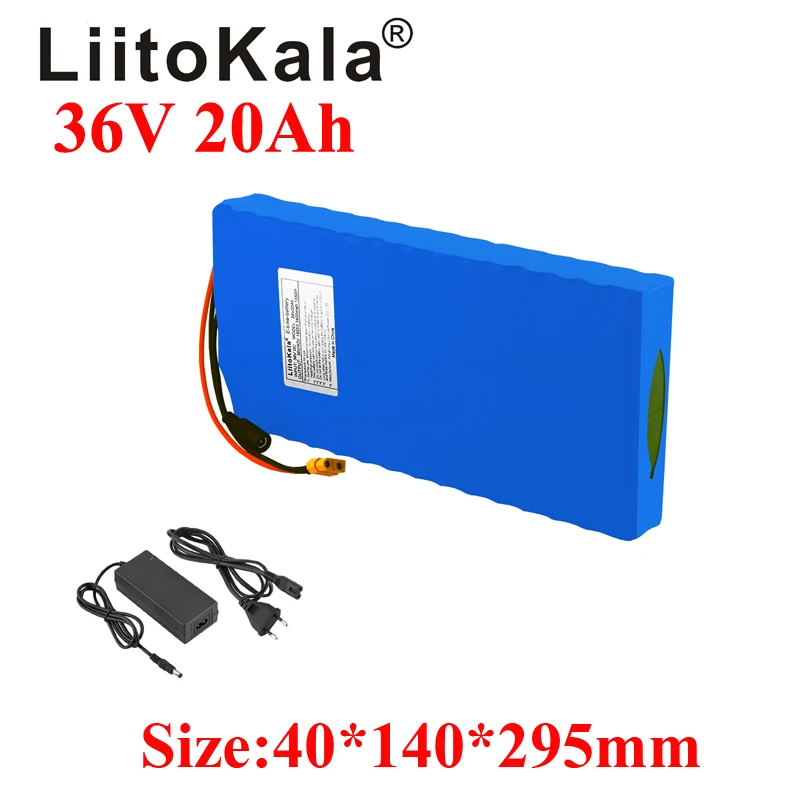 

LiitoKala 36V 20AH Electric Bike Battery 20A BMS Lithium Battery Pack 36V with Ebike Battery XT60 plug with 42V 2A charger