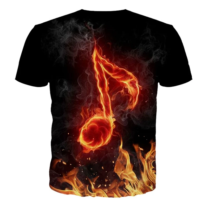 

Lyprerazy 3D print hip hop Fire Music Notes Men women Anime streetwear t shirt Harajuku Shirts Short Sleeve Summer Tee Tops