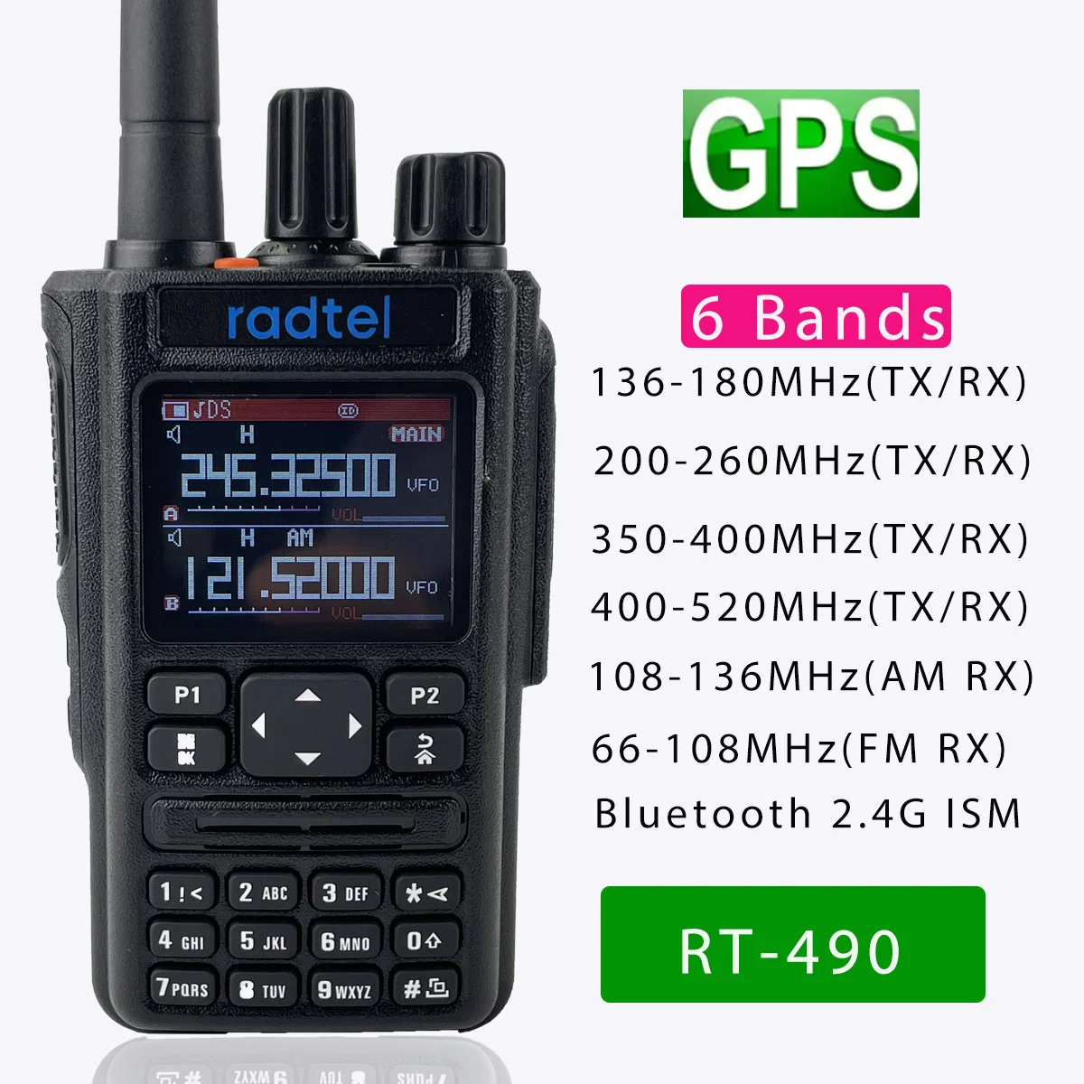 

Рация Radtel vox DTMF SOS, Любительская двухсторонняя радиосвязь, 6 диапазонов, GPS, 512ch, воздушная сеть, ЖК-дисплей, полицейский сканер, авиация
