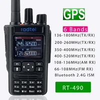 radtel walkie talkie vox dtmf sos amateur two way radio 6 band gps 512ch air band lcd police scanner aviation
